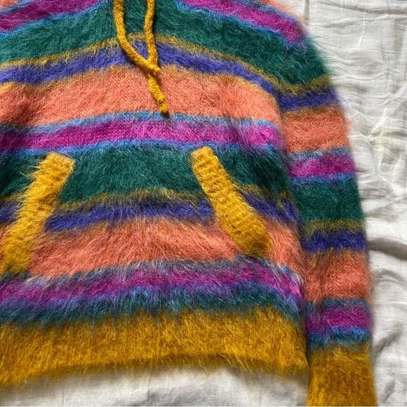 Marni Brushed Fuzzy Wuzzy Mohair Striped Hoodie Sweater - Picture 4 of 6